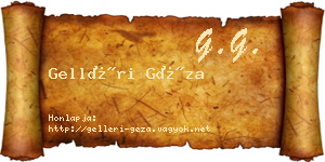 Gelléri Géza névjegykártya